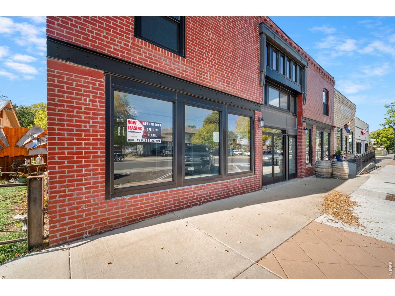Renovated storefronts along Main Street